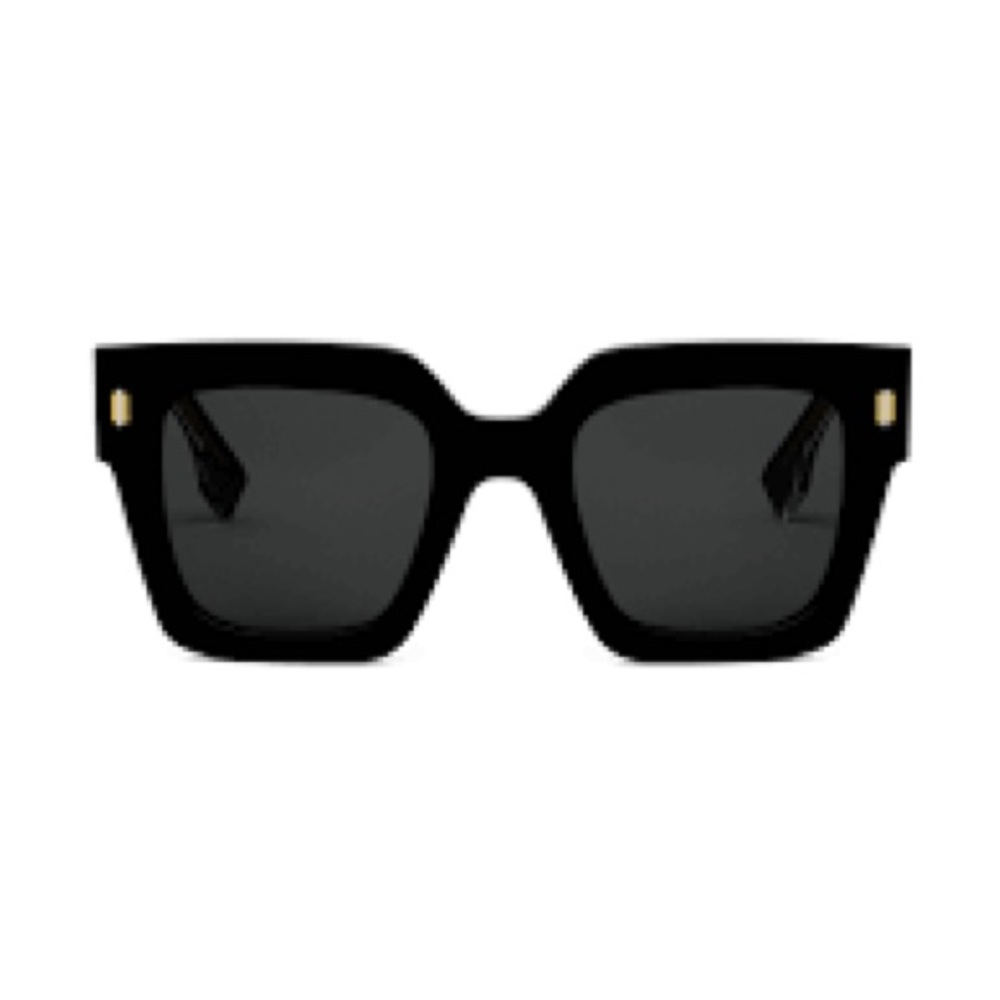 Fendi Roma FE40101I square sunglasses in black acetate with grey lenses